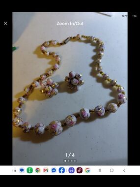 This is a vintage Venetian Murano glass "wedding cake" necklace set